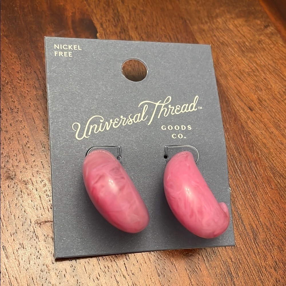 Universal Thread Pink Earrings nickel free hoop jewelry New size Medium
